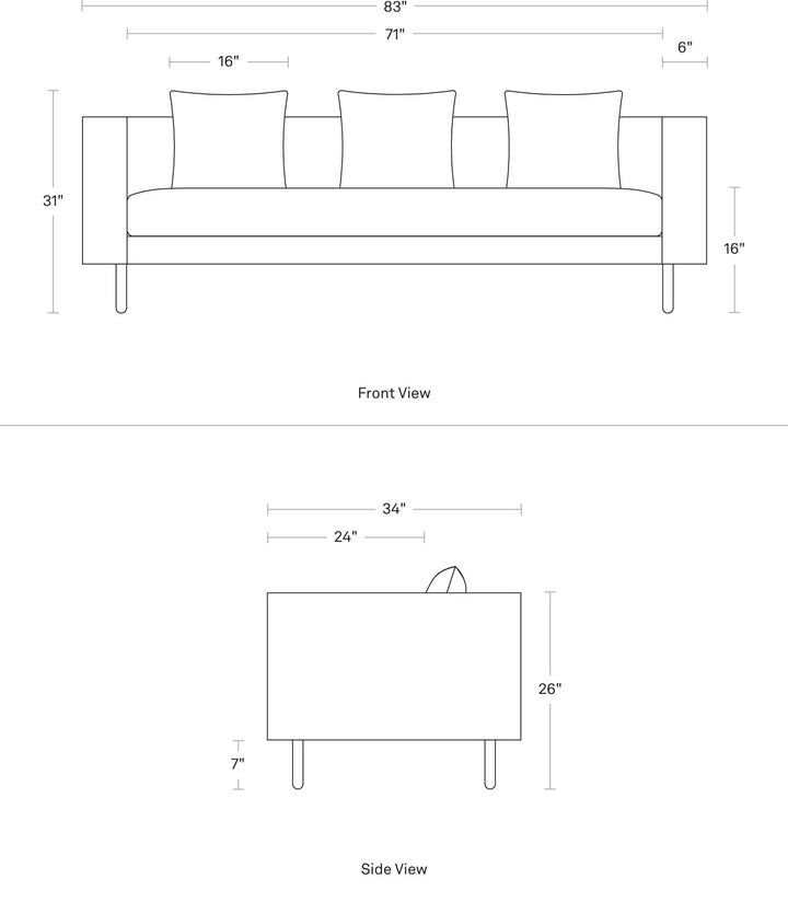 Mono 83" Sofa