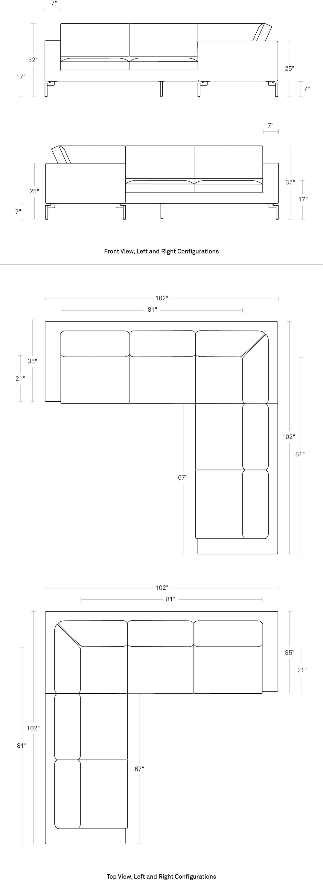 New Standard Sectional Sofa - Small