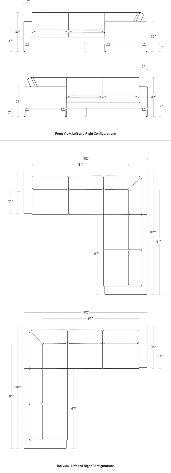 New Standard Sectional Sofa - Small