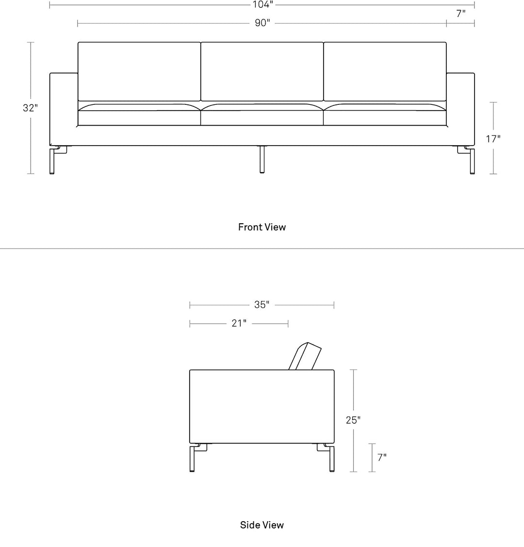 New Standard 104" Sofa