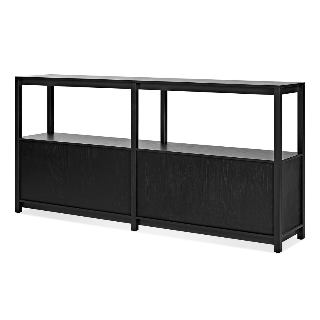 Open Plan Large Low Bookcase with Storage