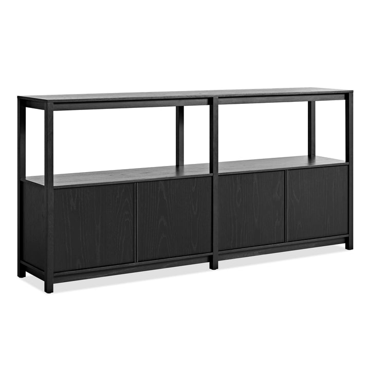 Open Plan Large Low Bookcase with Storage