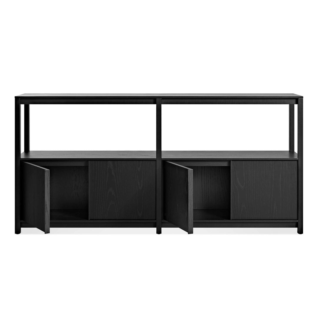 Open Plan Large Low Bookcase with Storage