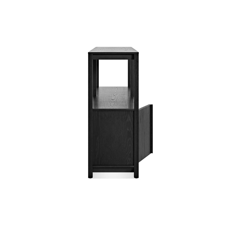 Open Plan Large Low Bookcase with Storage