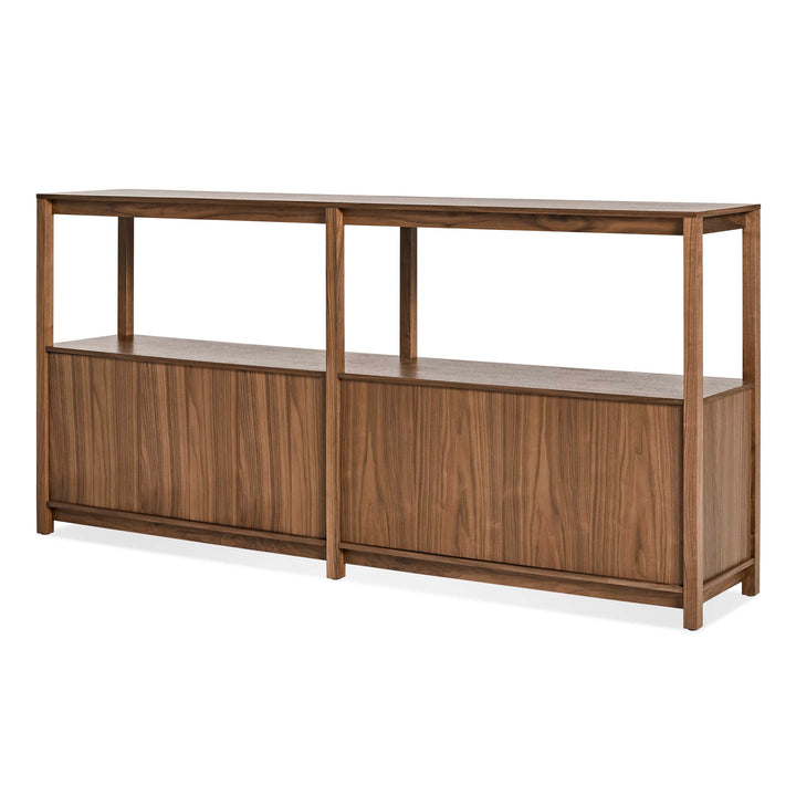 Open Plan Large Low Bookcase with Storage