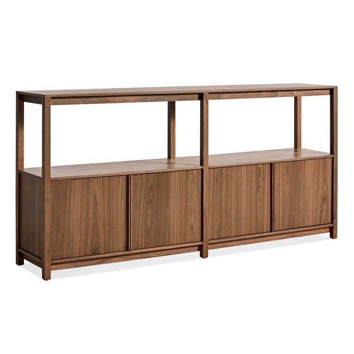 Open Plan Large Low Bookcase with Storage