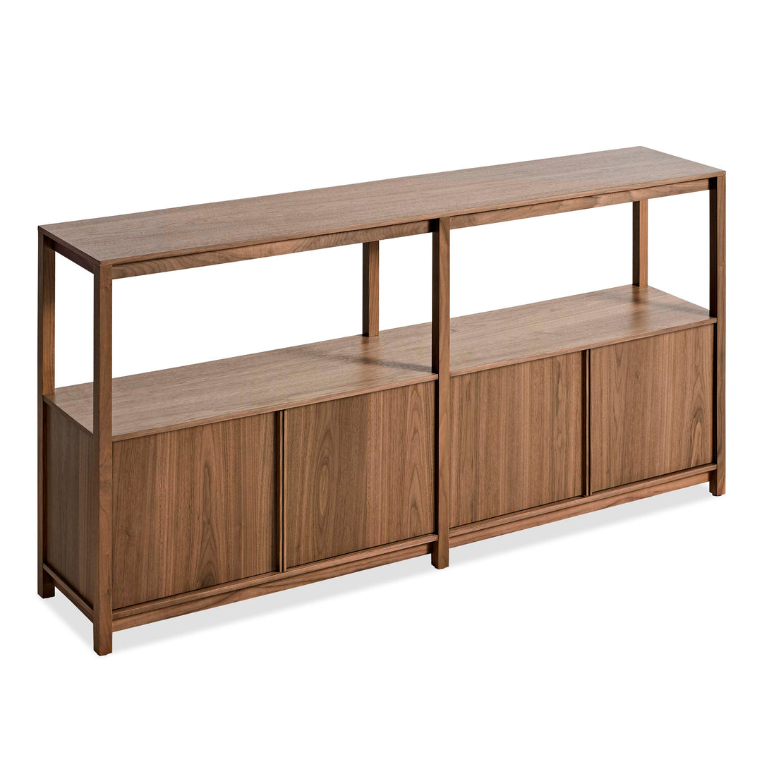 Open Plan Large Low Bookcase with Storage