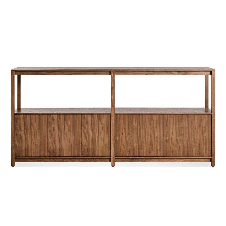 Open Plan Large Low Bookcase with Storage