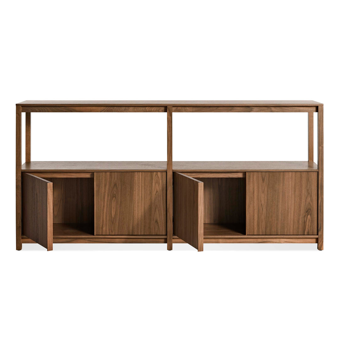 Open Plan Large Low Bookcase with Storage