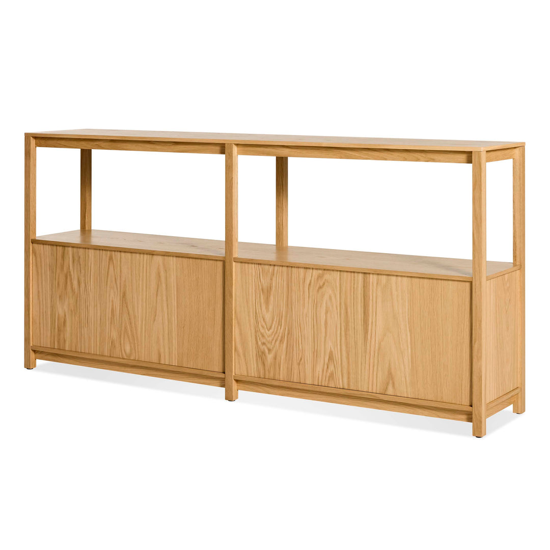 Open Plan Large Low Bookcase with Storage