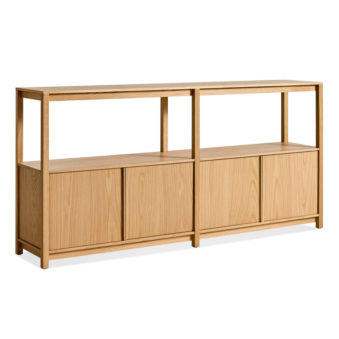 Open Plan Large Low Bookcase with Storage