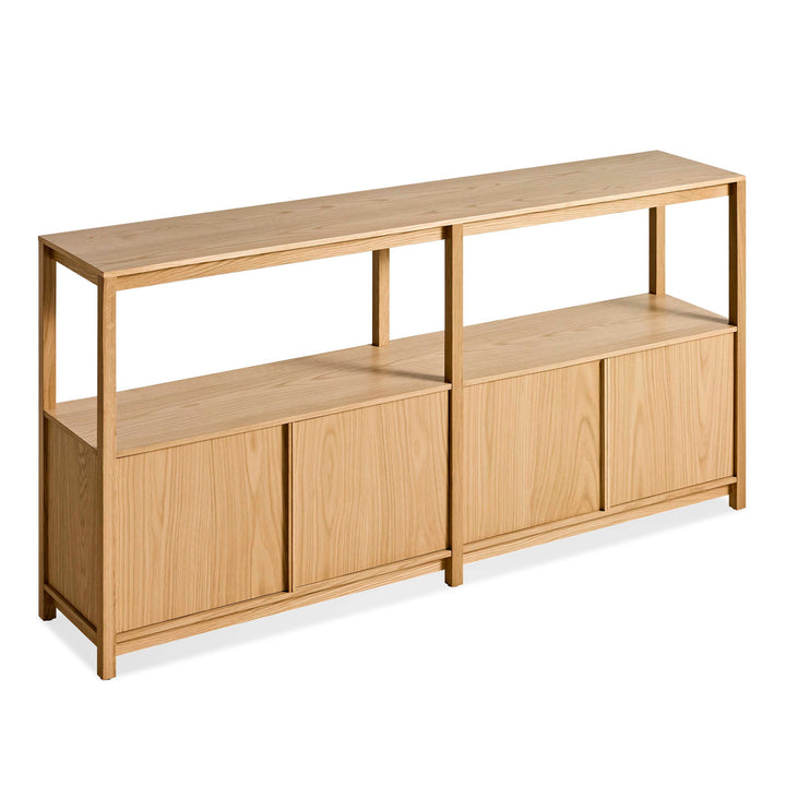 Open Plan Large Low Bookcase with Storage