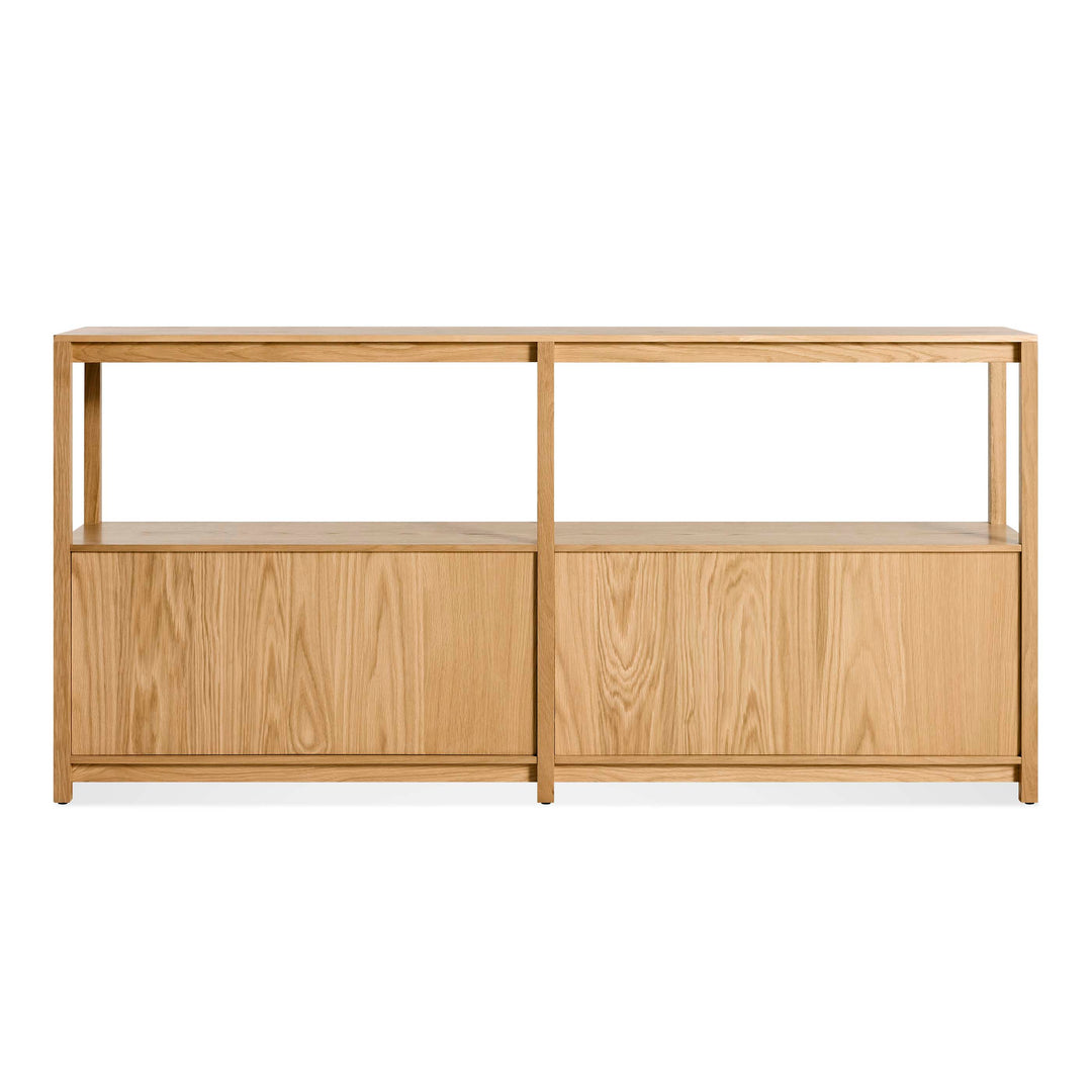 Open Plan Large Low Bookcase with Storage