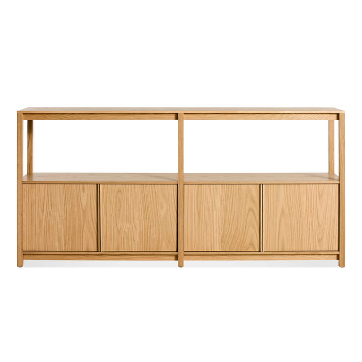 Open Plan Large Low Bookcase with Storage