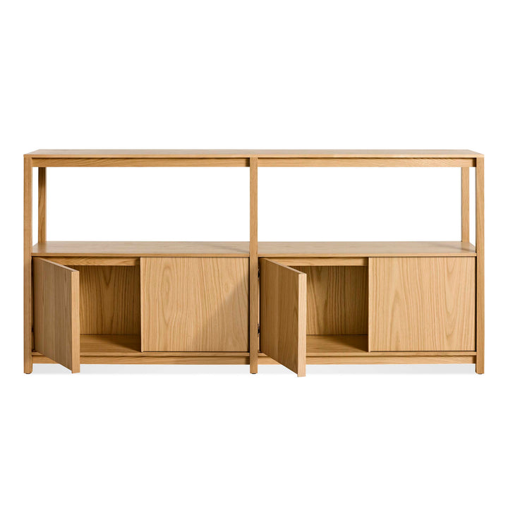 Open Plan Large Low Bookcase with Storage
