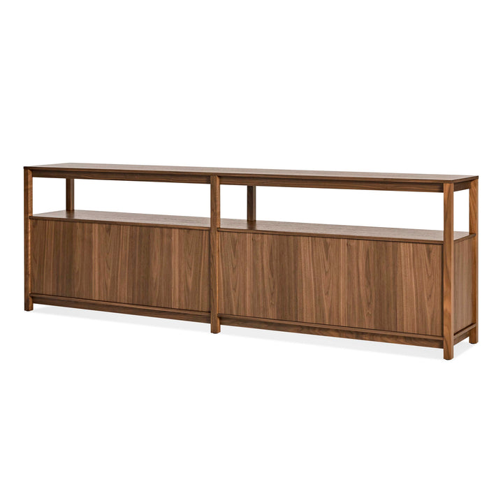 Open Plan Long and Low Bookcase with Storage