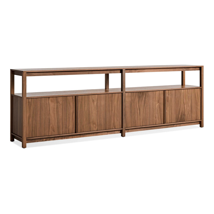 Open Plan Long and Low Bookcase with Storage