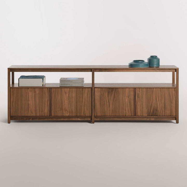Open Plan Long and Low Bookcase with Storage