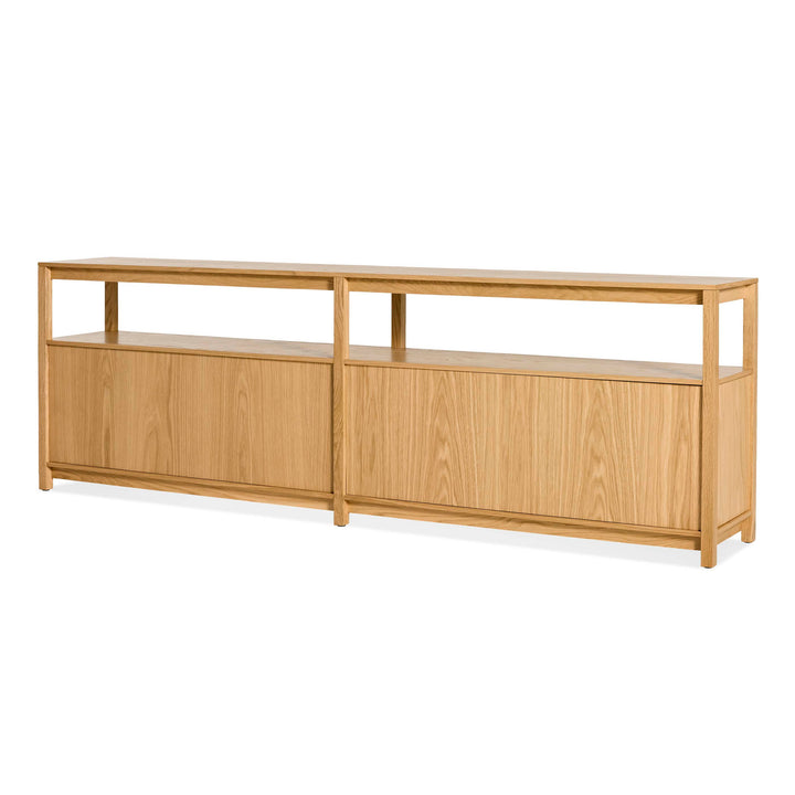 Open Plan Long and Low Bookcase with Storage