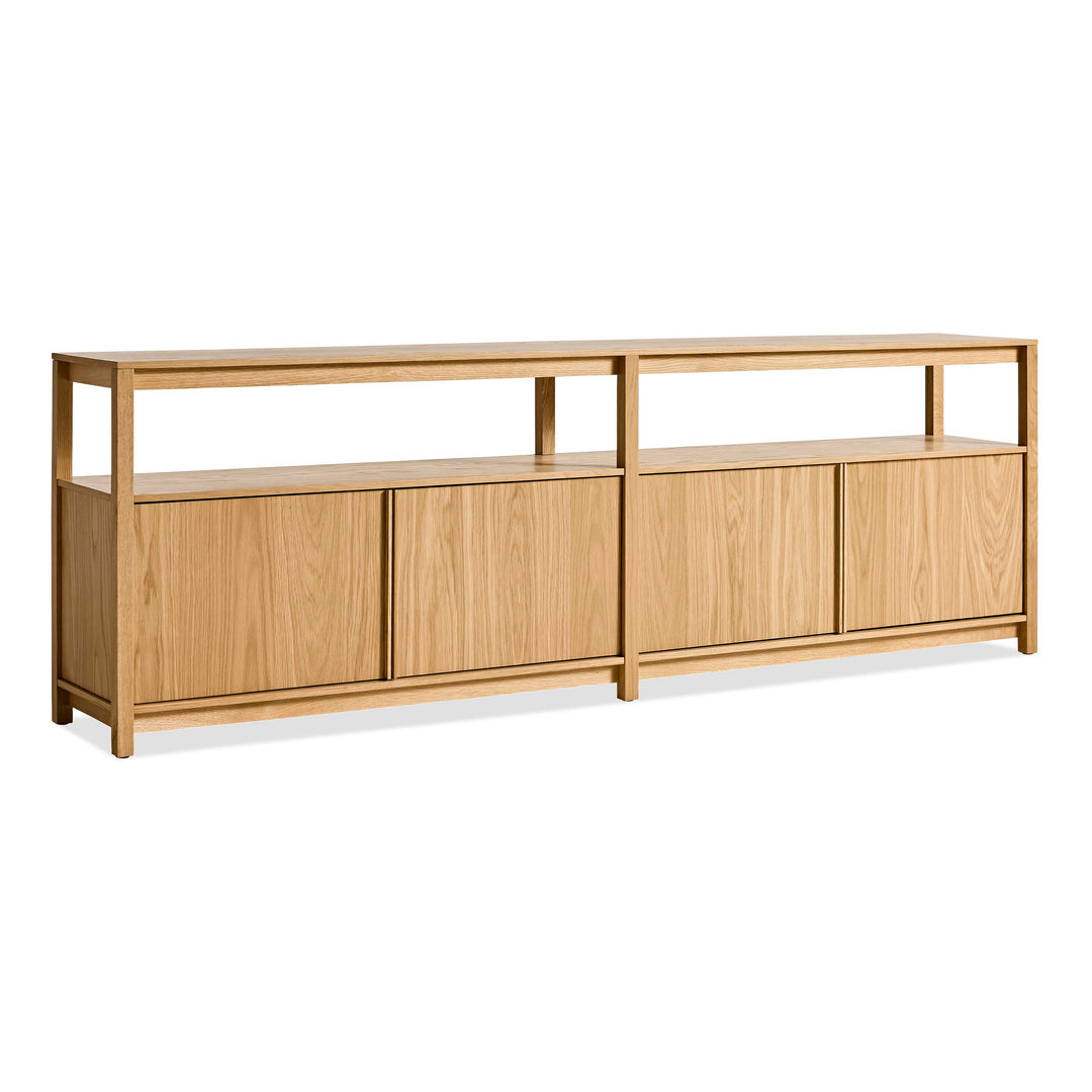 Open Plan Long and Low Bookcase with Storage