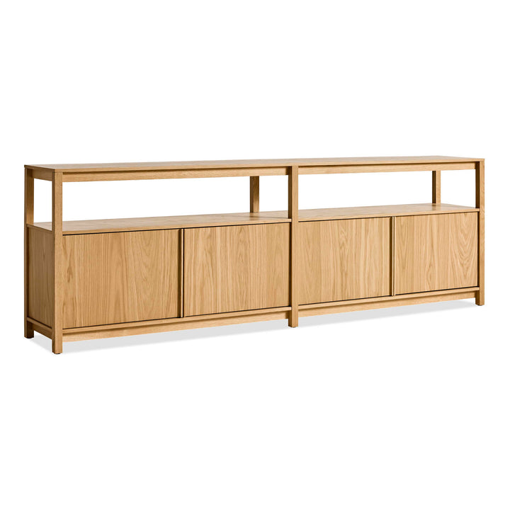 Open Plan Long and Low Bookcase with Storage