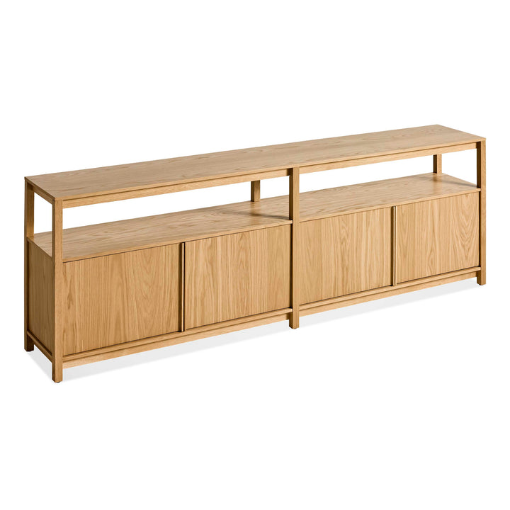 Open Plan Long and Low Bookcase with Storage