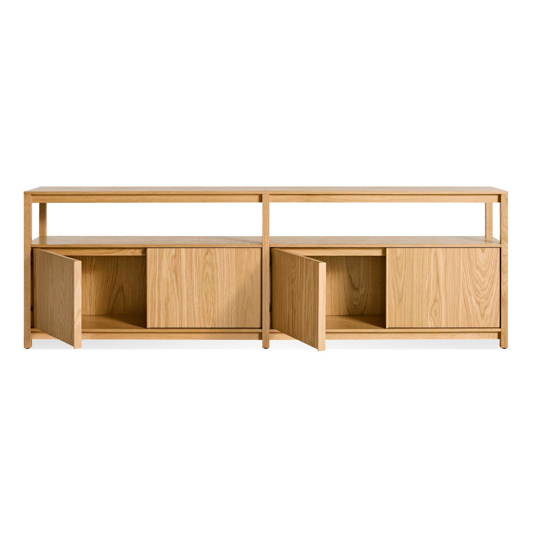 Open Plan Long and Low Bookcase with Storage