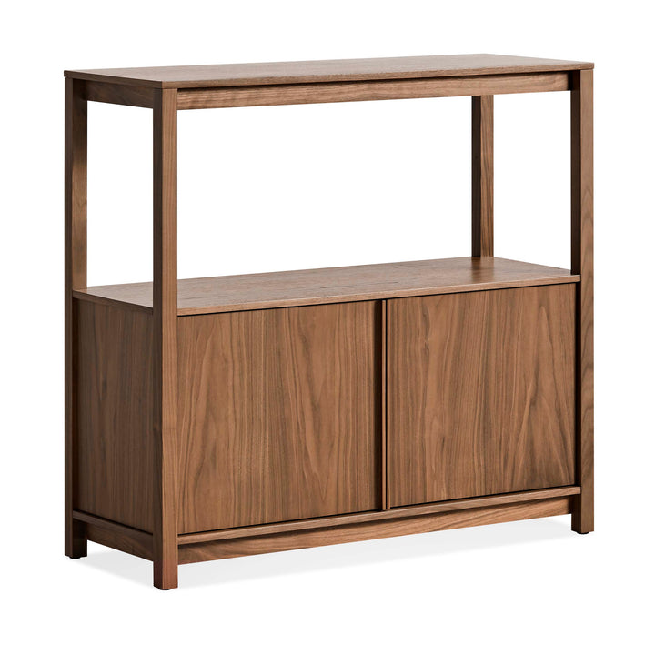 Open Plan Small Low Bookcase with Storage