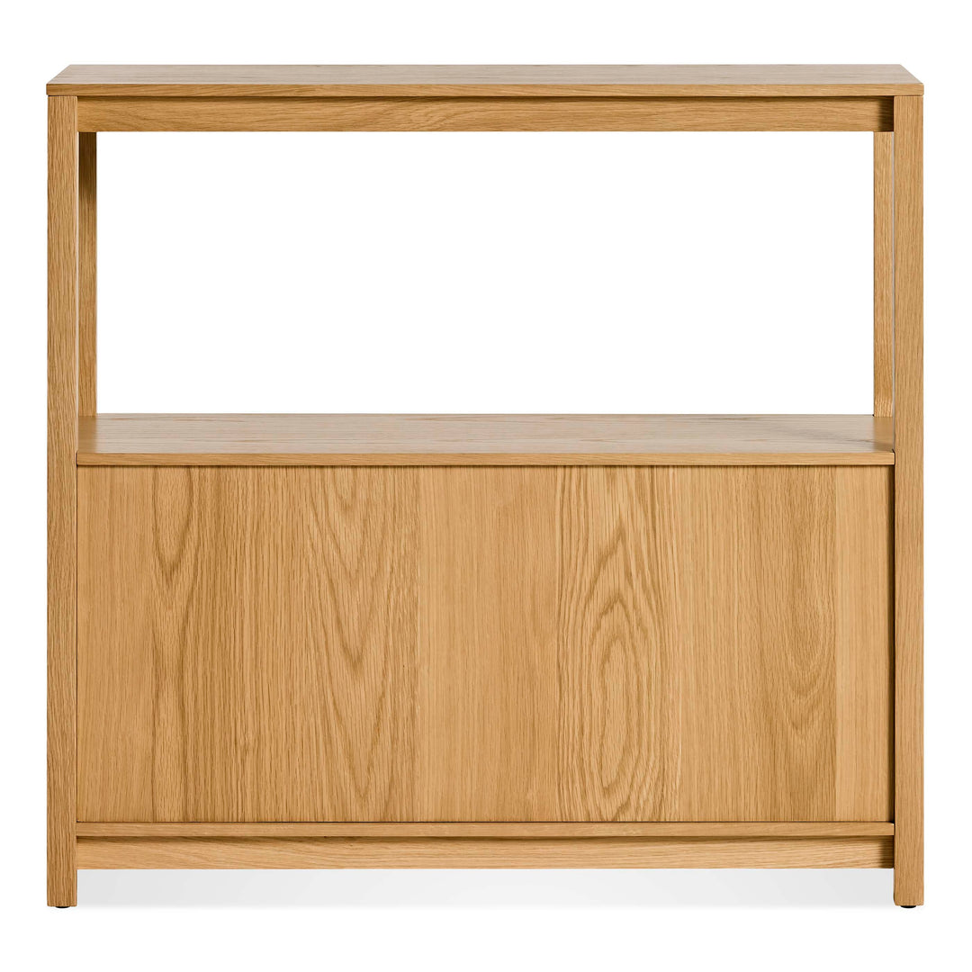 Open Plan Small Low Bookcase with Storage