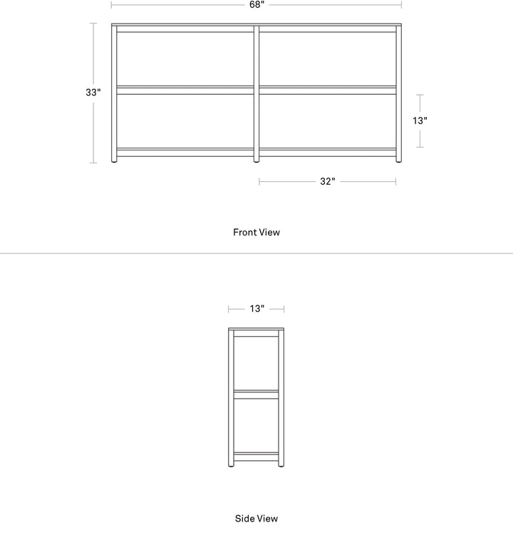 Open Plan Large Low Bookcase