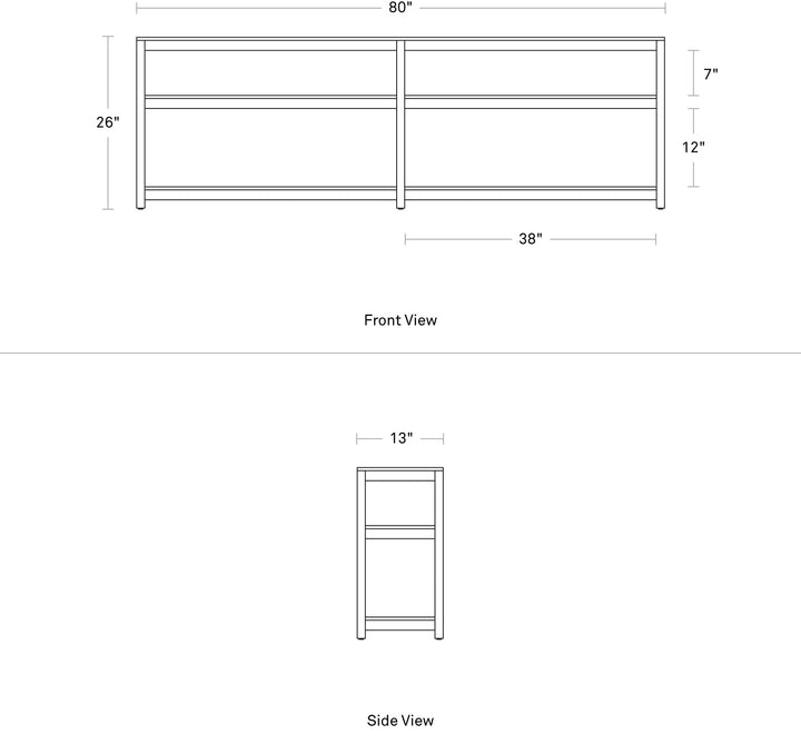 Open Plan Long and Low Bookcase