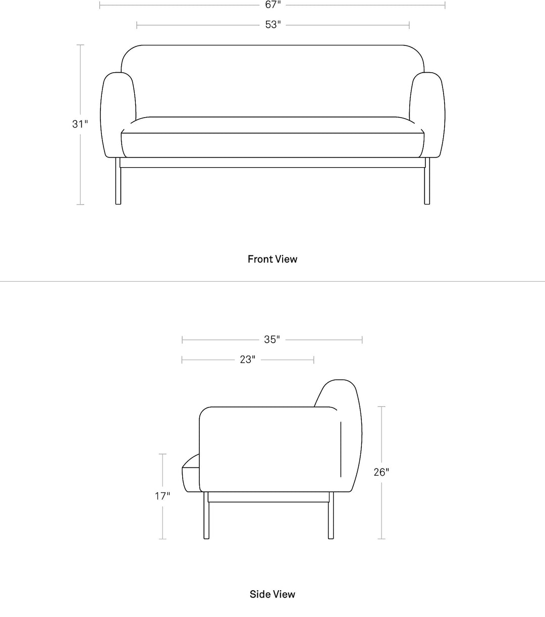 Puff Puff 67" Sofa