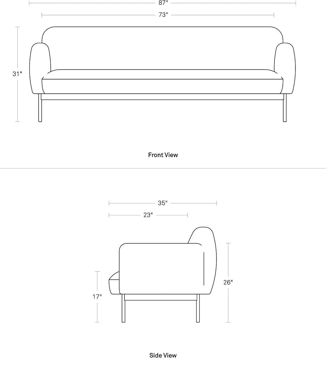 Puff Puff 87" Sofa