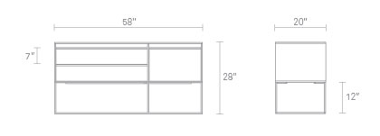 Rule 1 Door / 2 Drawer Console