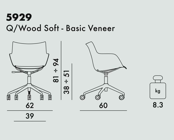 Q/Wood Swivel Armchair
