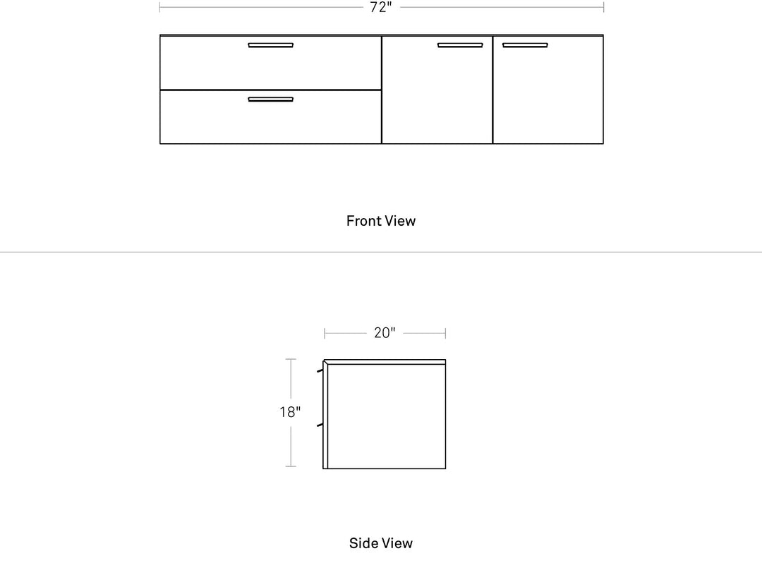 Shale 2 Door / 2 Drawer Wall-Mounted Cabinet