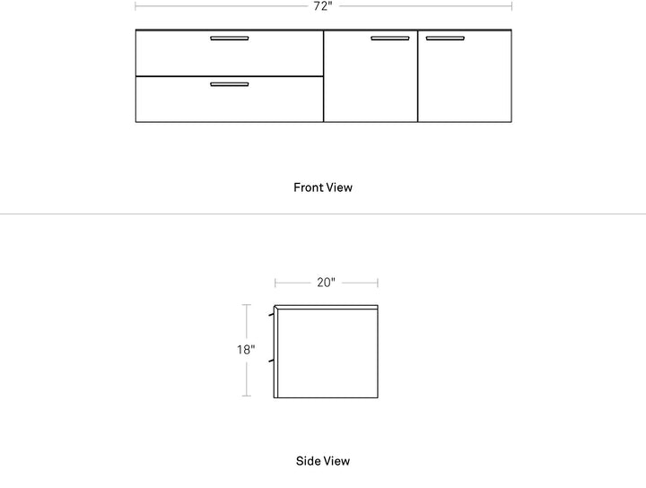 Shale 2 Door / 2 Drawer Wall-Mounted Cabinet