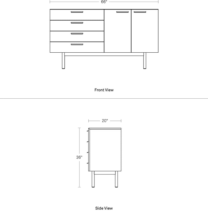 Shale 4 Drawer / 2 Door Credenza