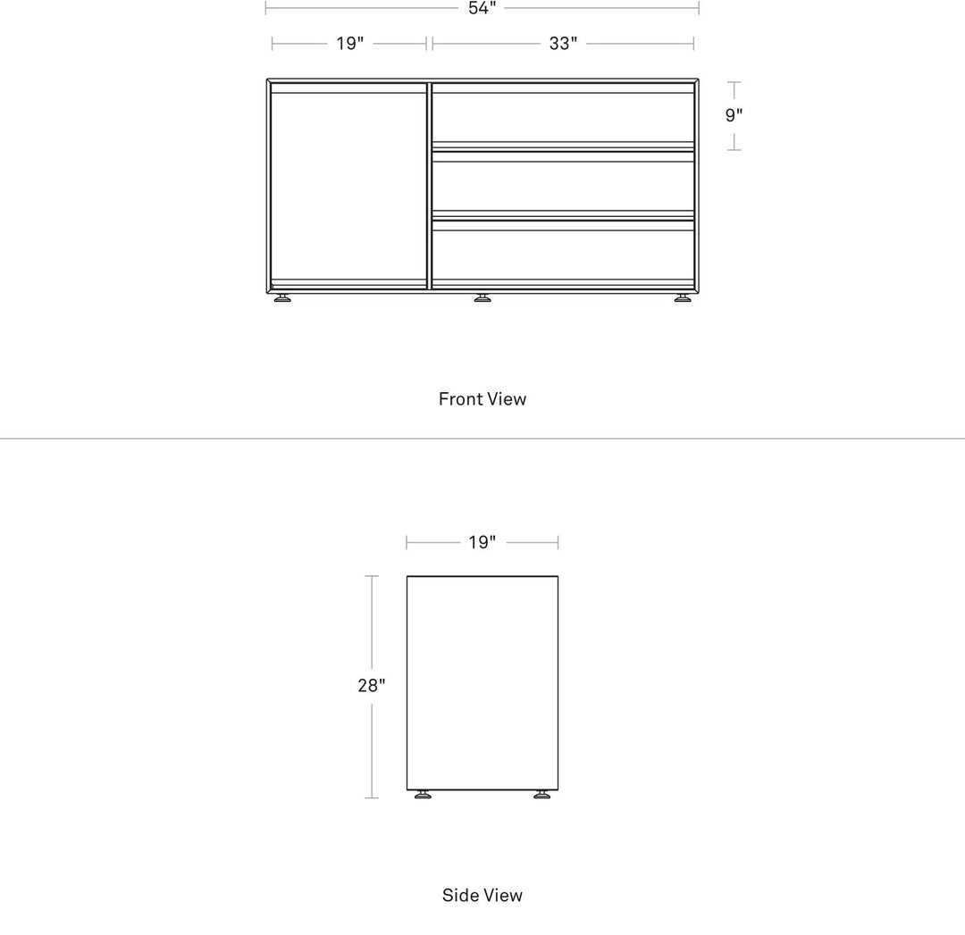 Superchoice 1 Door / 3 Drawer Credenza