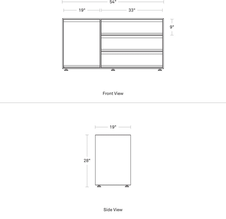 Superchoice 1 Door / 3 Drawer Credenza