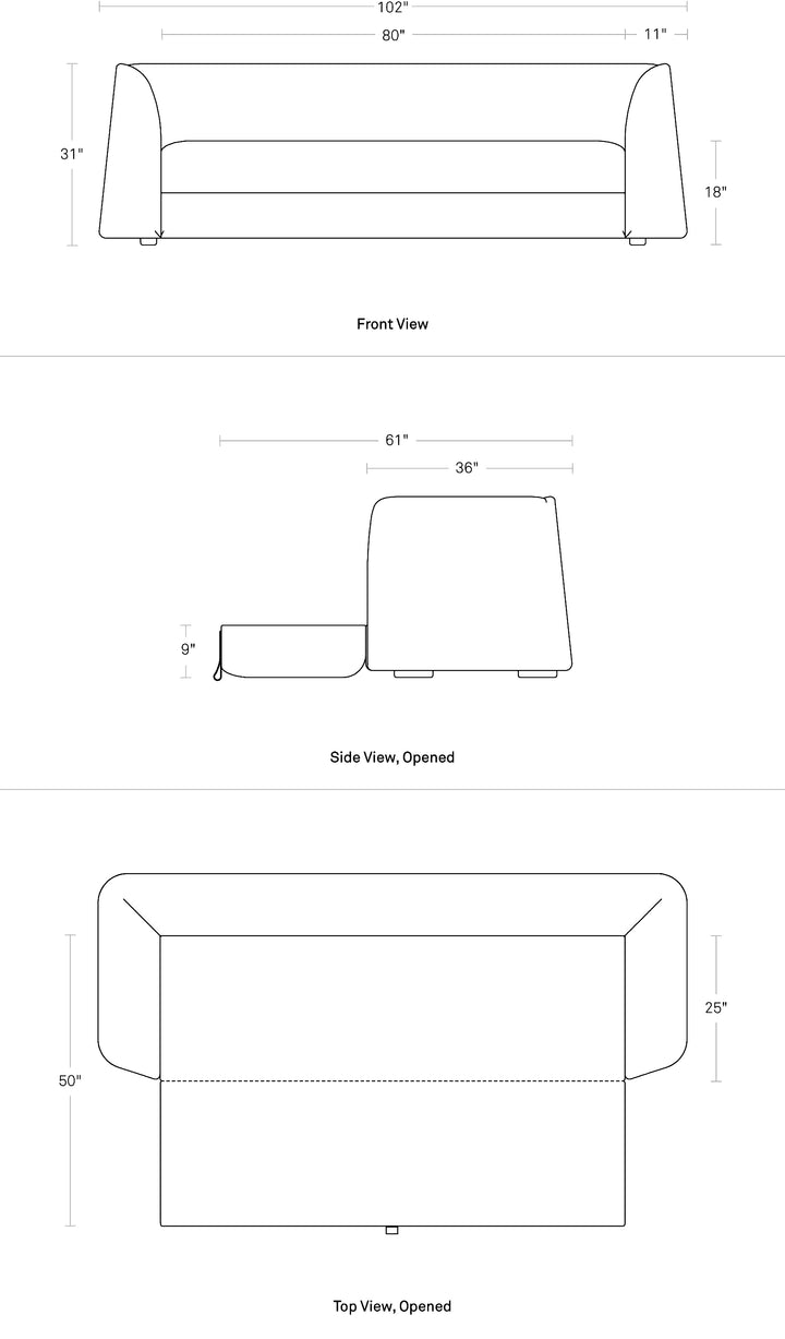 Thataway 102" Sleeper Sofa