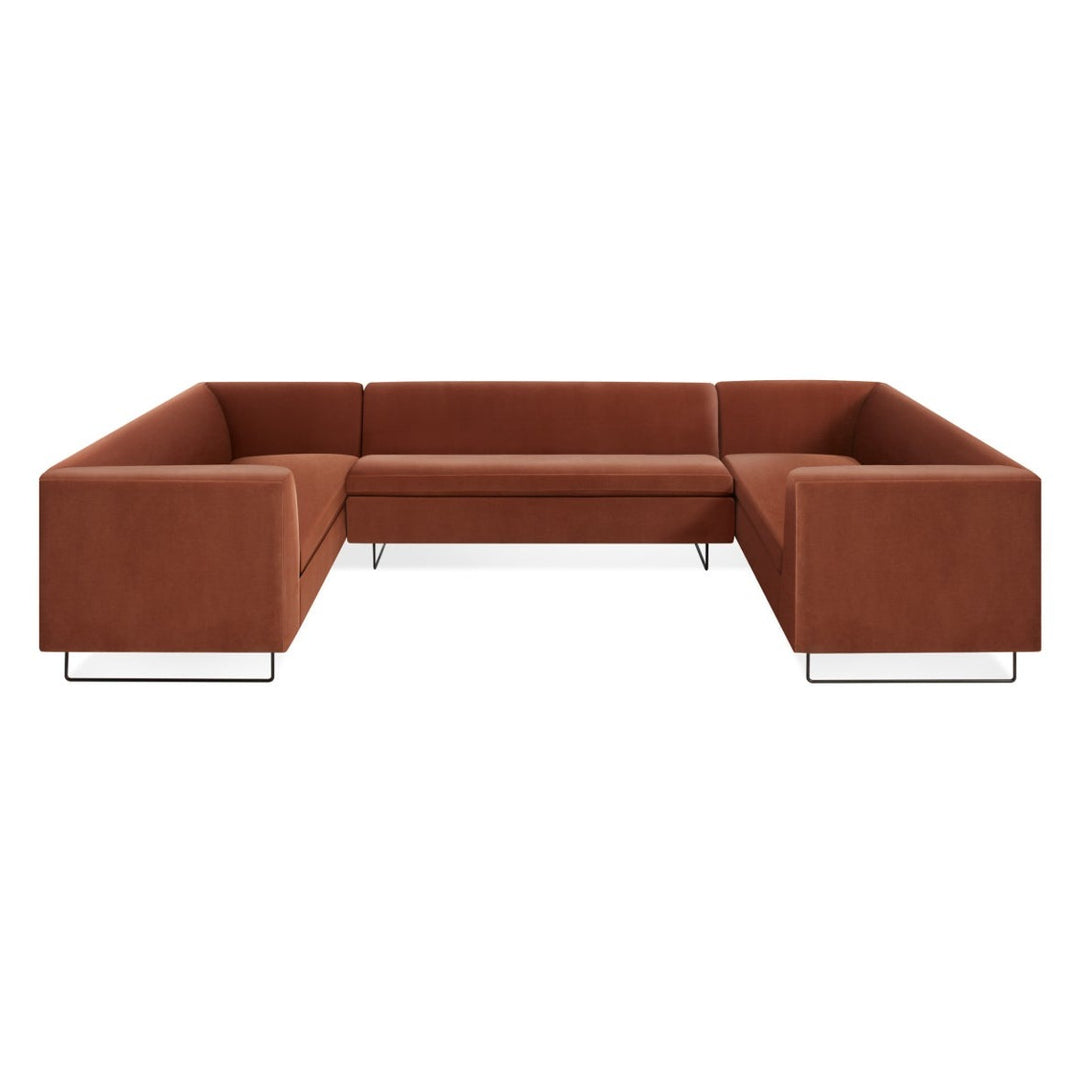 Bonnie and Clyde U-Shaped Velvet Sectional Sofa