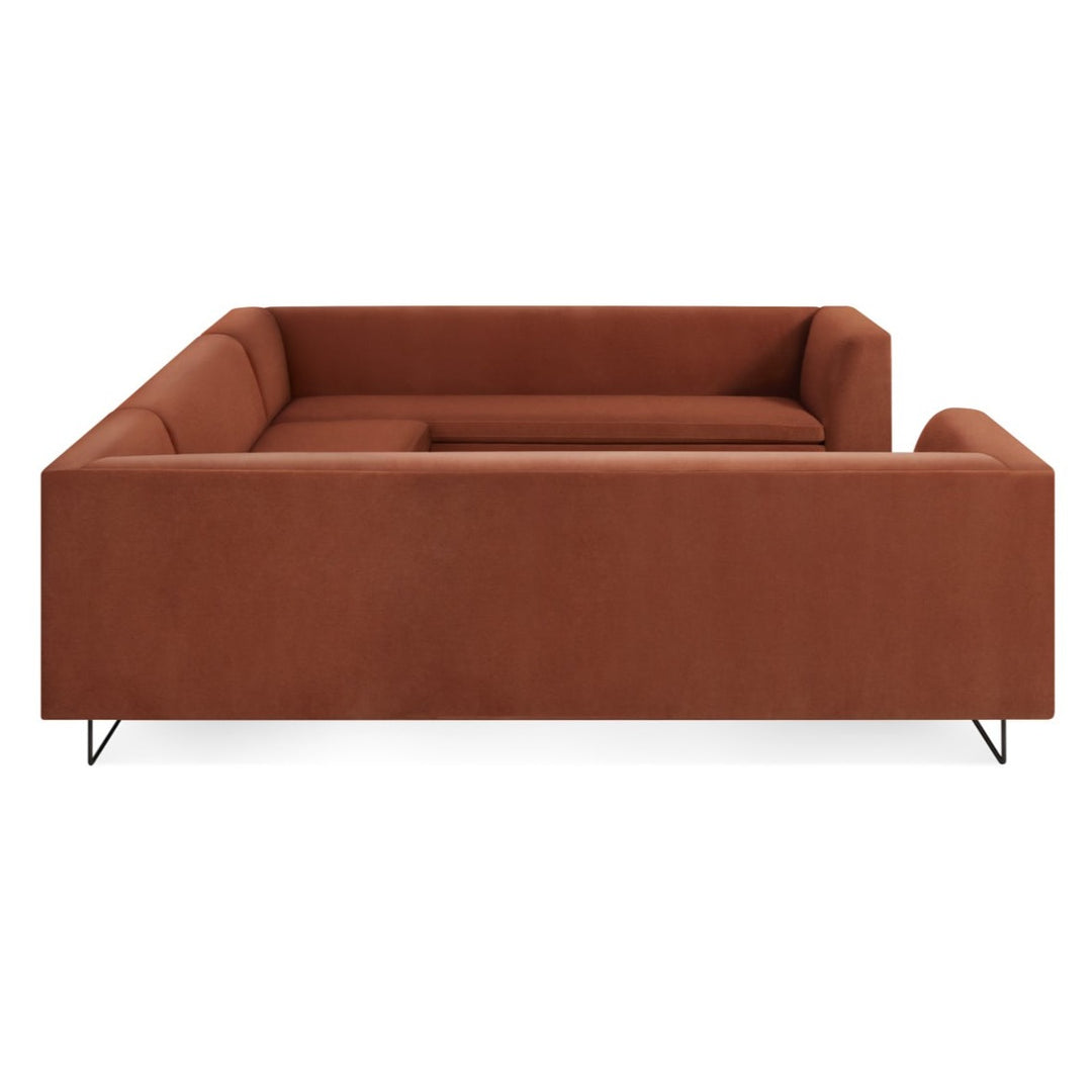 Bonnie and Clyde U-Shaped Velvet Sectional Sofa