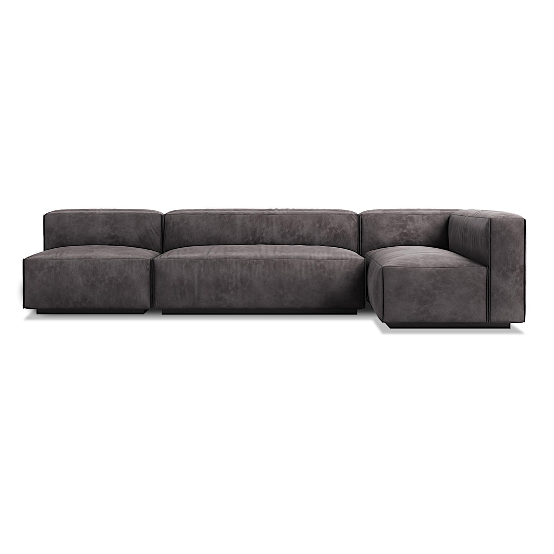 Cleon Medium+ Leather Sectional Sofa