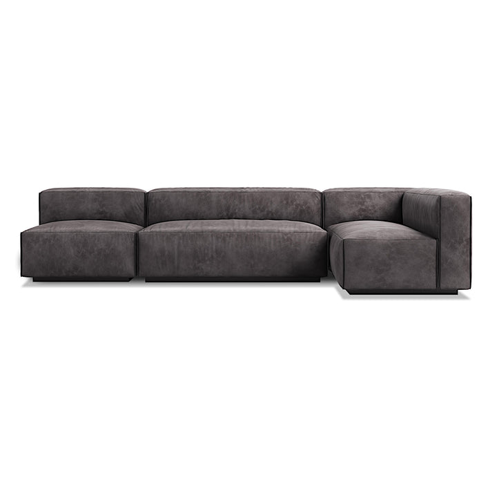 Cleon Medium+ Leather Sectional Sofa
