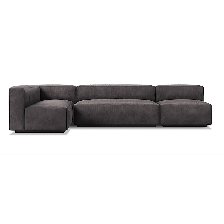 Cleon Medium+ Leather Sectional Sofa