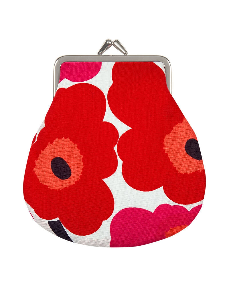 mini unikko - small clip purse - red