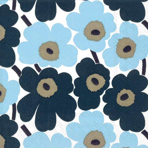 Unikko Lunch Paper Napkins - Blue