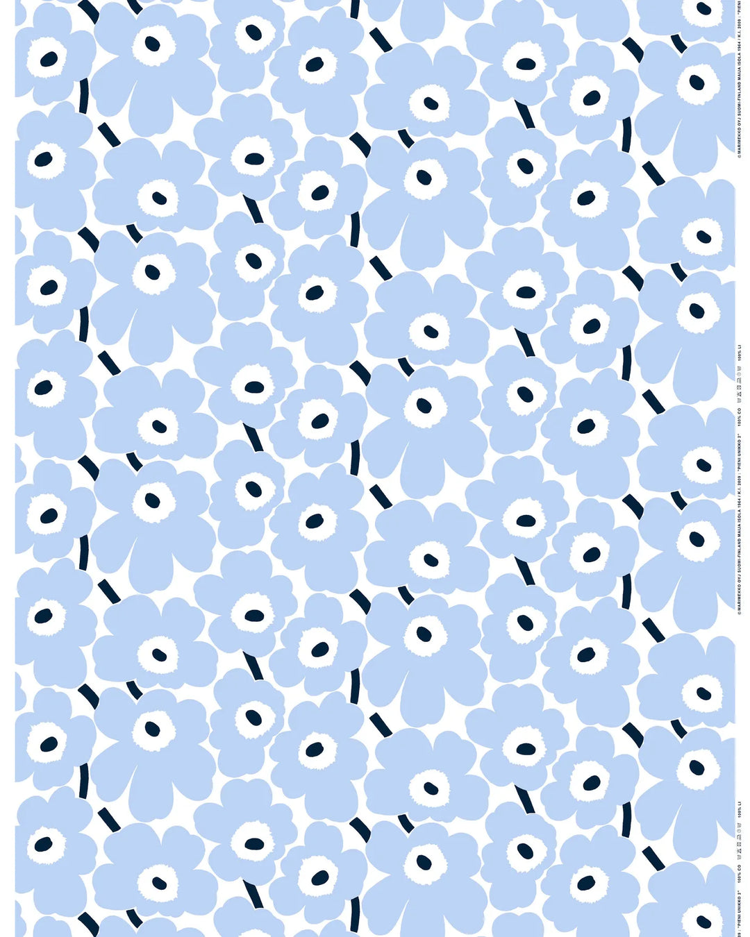 pieni unikko light blue cotton fabric