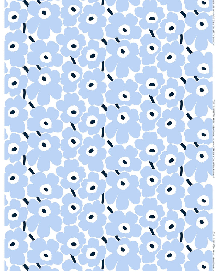 pieni unikko light blue cotton fabric